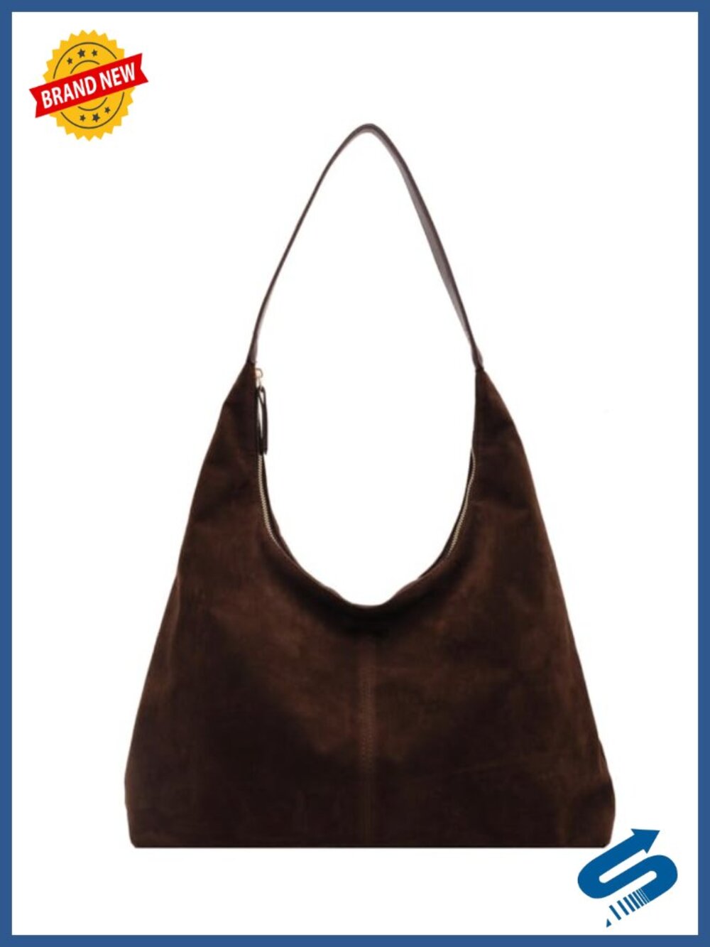 Women's Slouchy Vegan Suede Hobo Shoulder Bag for Work Travel